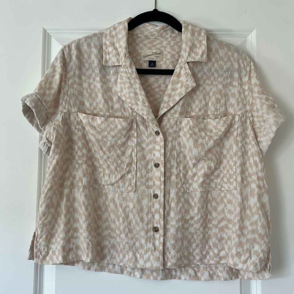 Oversized Button Up Checkered Shirt